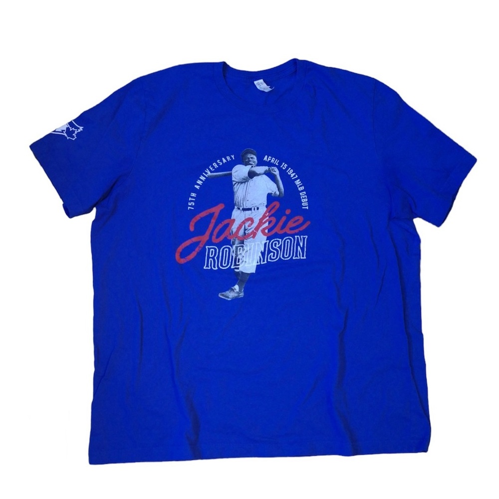 Toronto Blue Jays Jackie Robinson Day 75th Anniversary MLB T-Shirt Blue XXL